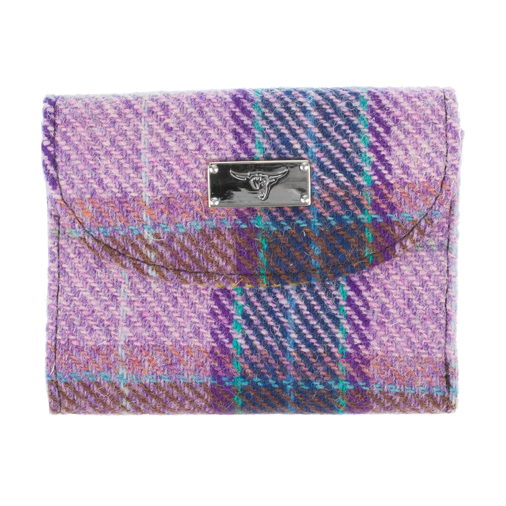 Harris Tweed Short Wallet - Jura Pink/Lilac Check