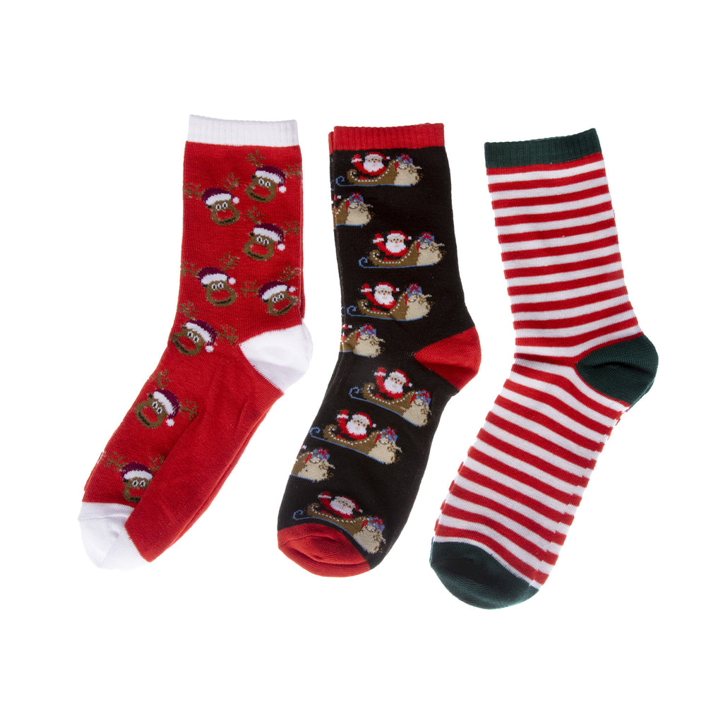 Ladies 3 Pk Christmas Sock