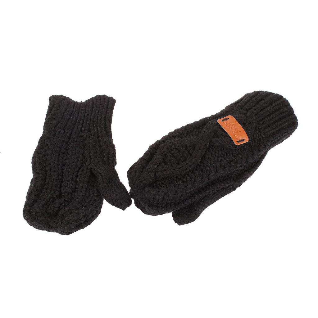 Women's Aran Traditions Cable Mitts  Black