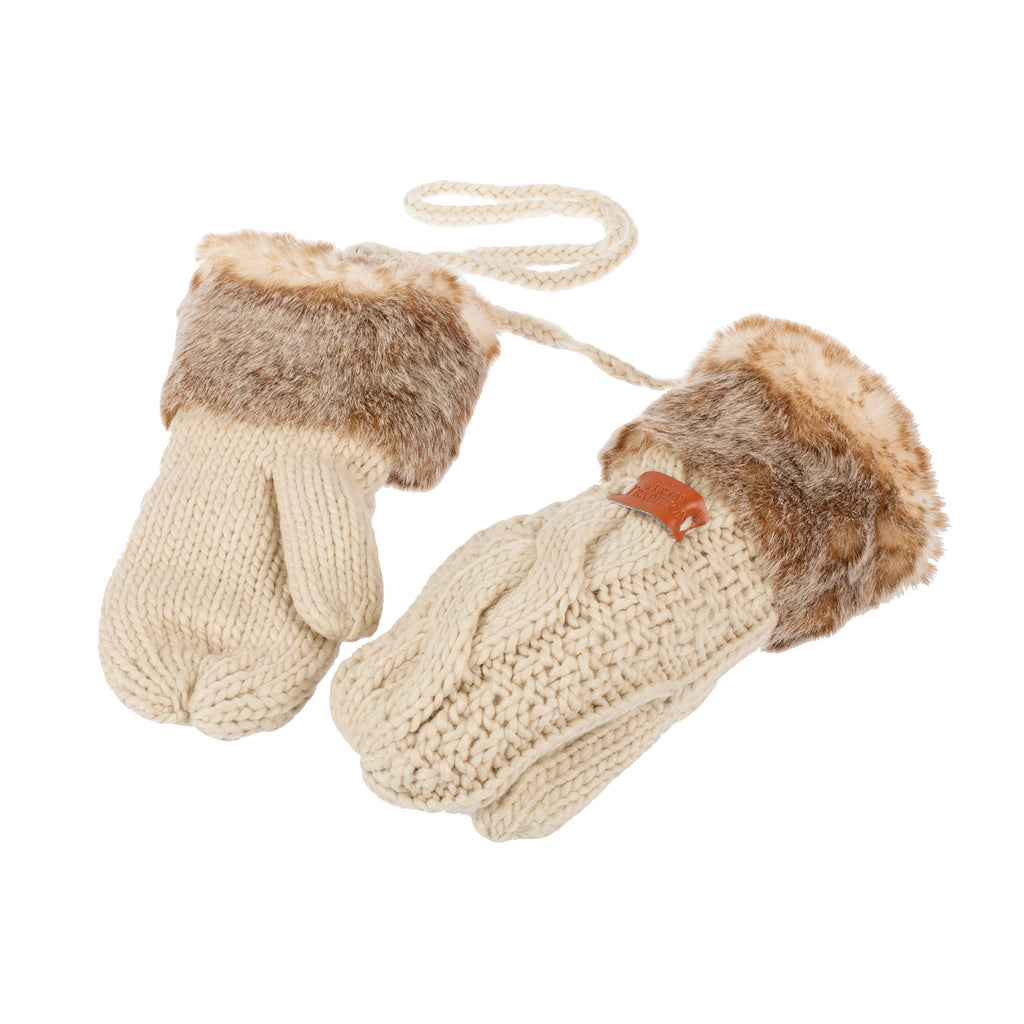 Women's Aran Tradtions Knitted Mittens  Oatmeal