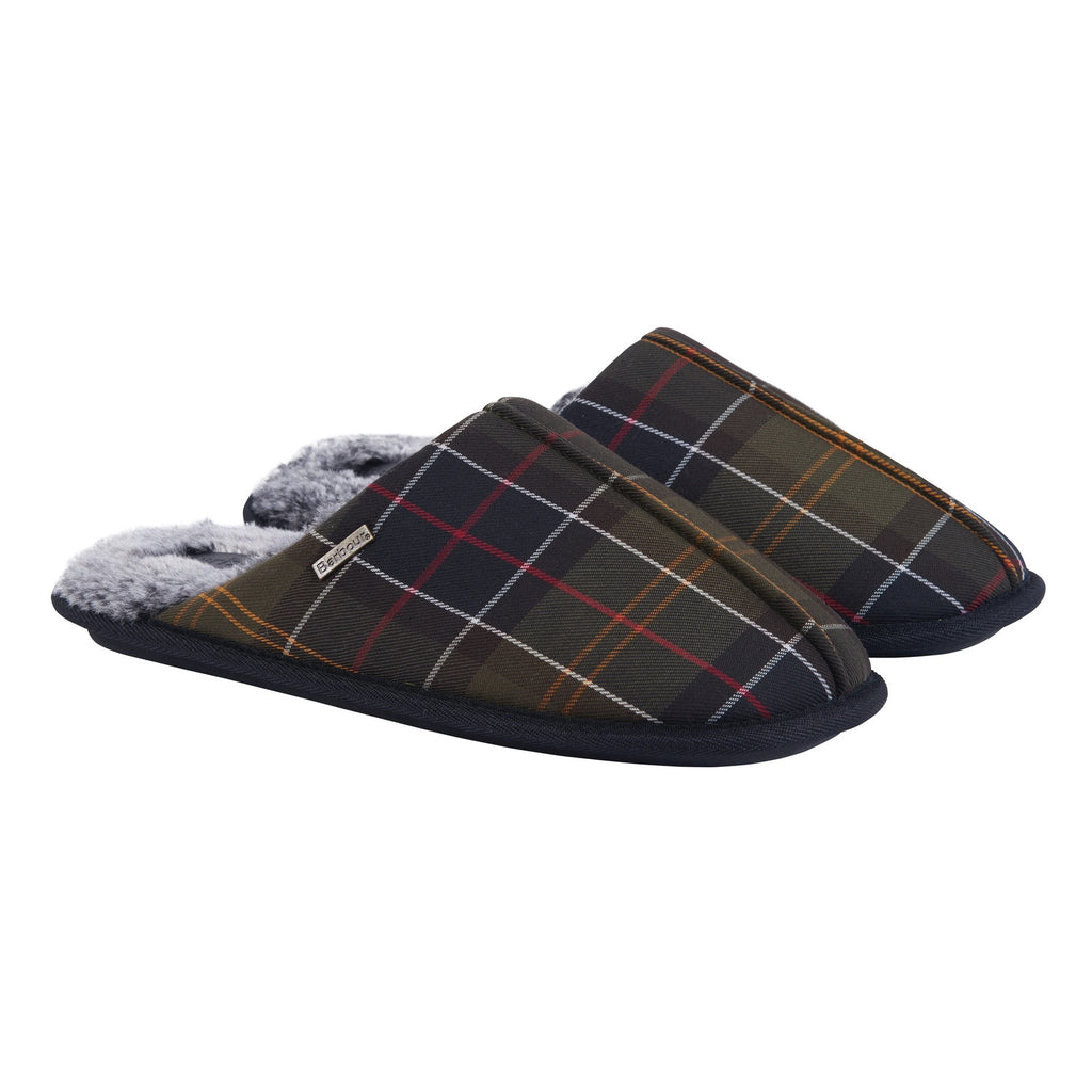 Mens Barbour Young Mule Slippers Classic Tartan