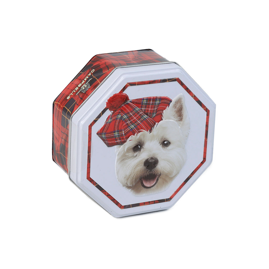 Octagonal Tin Westie Dog