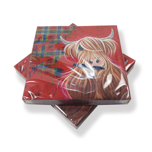 Mcmoo Tartan Paint Napkin Pack In