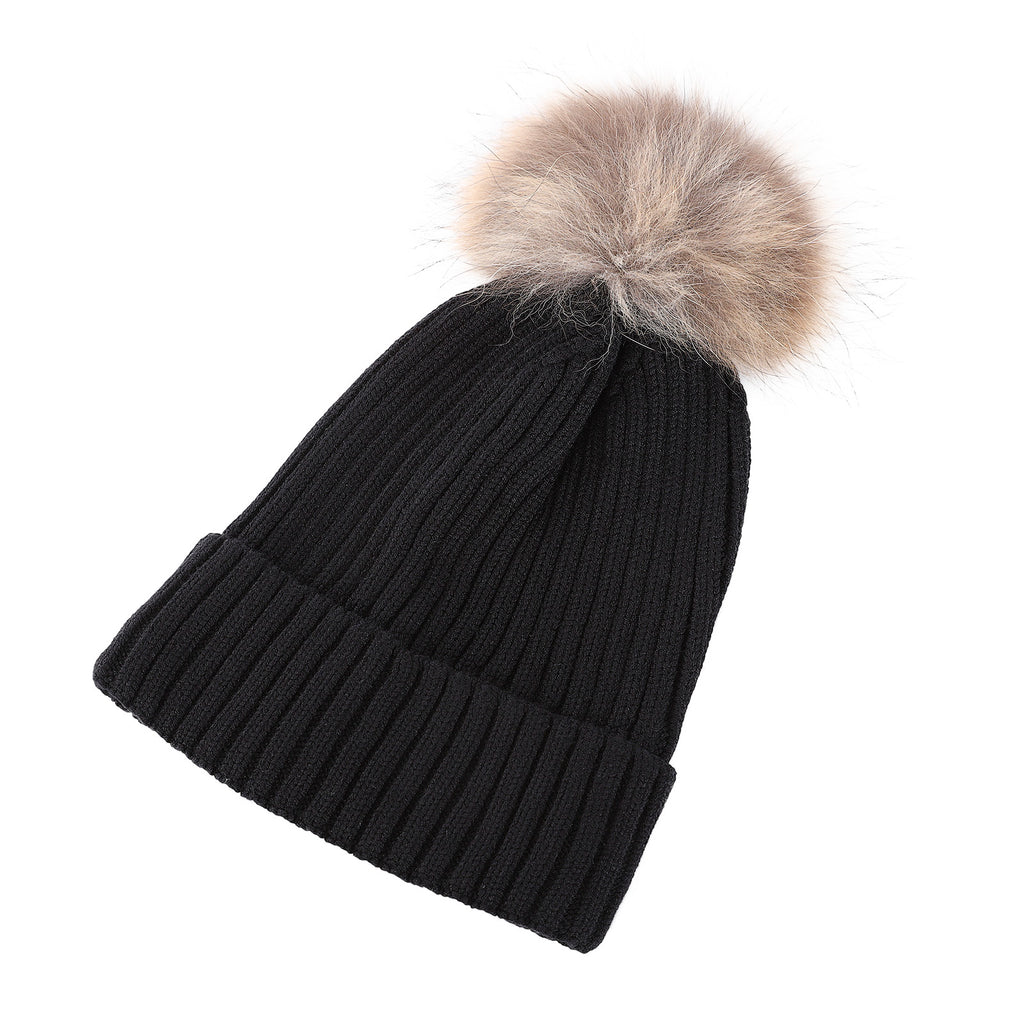 Rib Pom Hat Ft Black/Natural