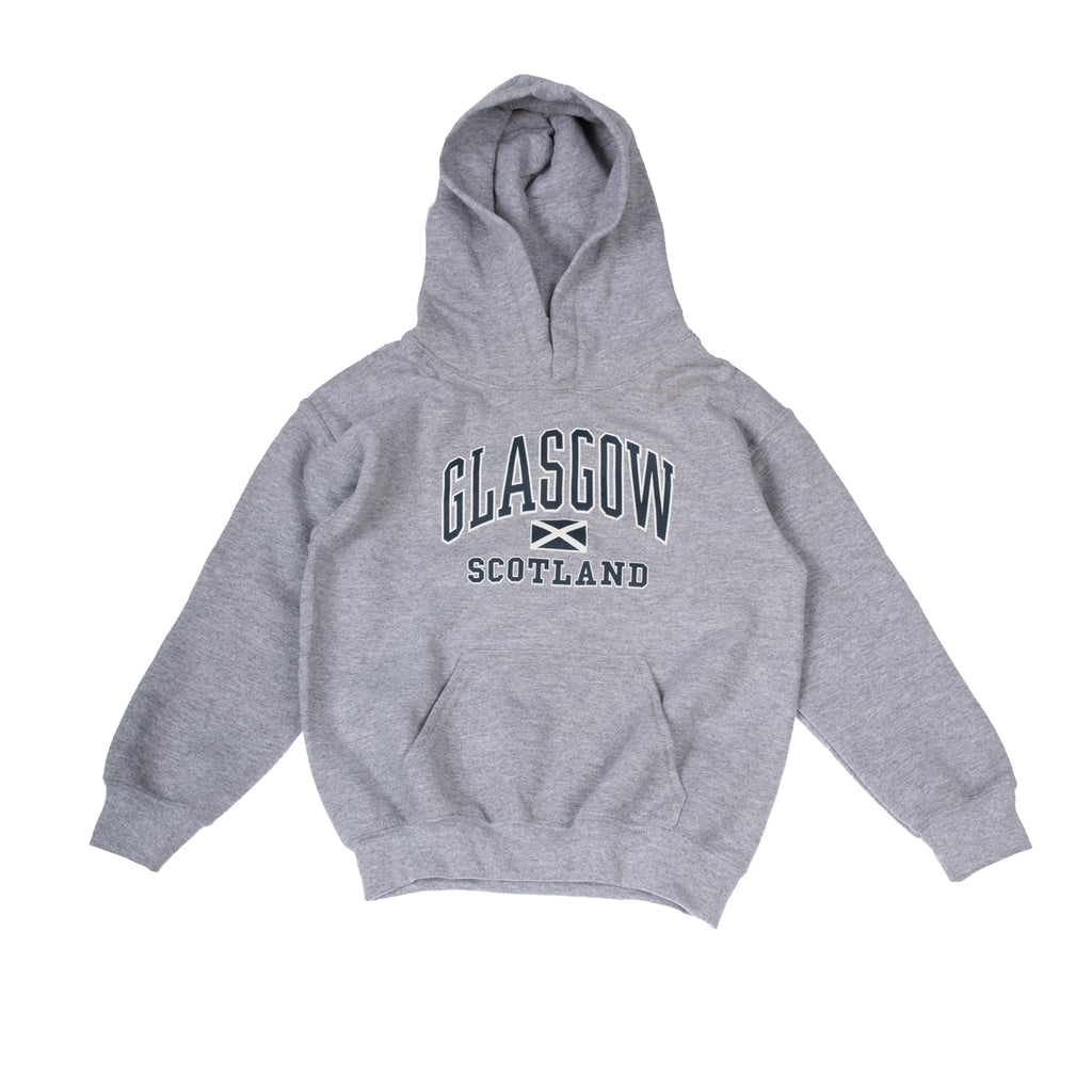 (D) Kids Glasgow Harvard Hooded Top Sports Grey