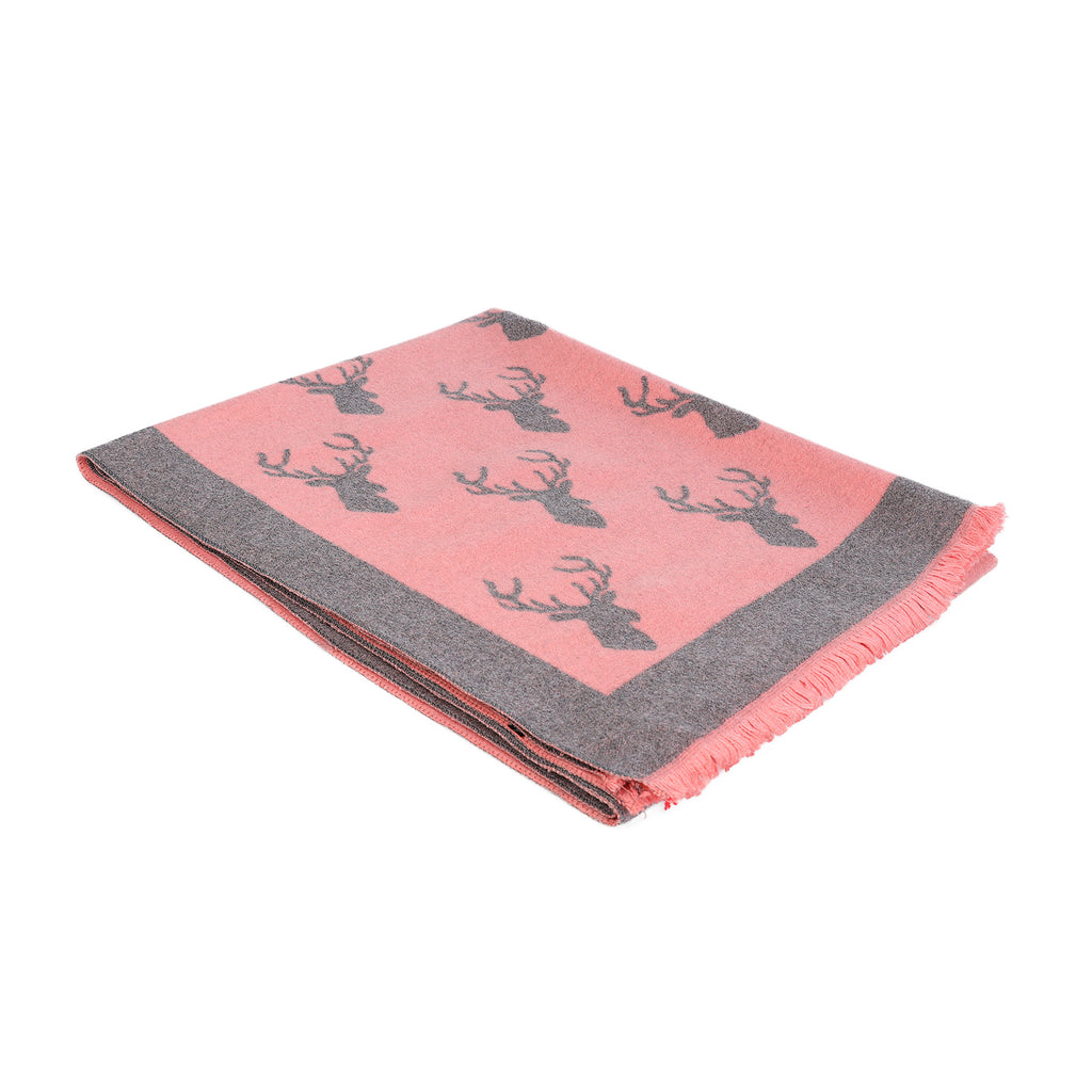 Super Soft Stag Scarf Pink