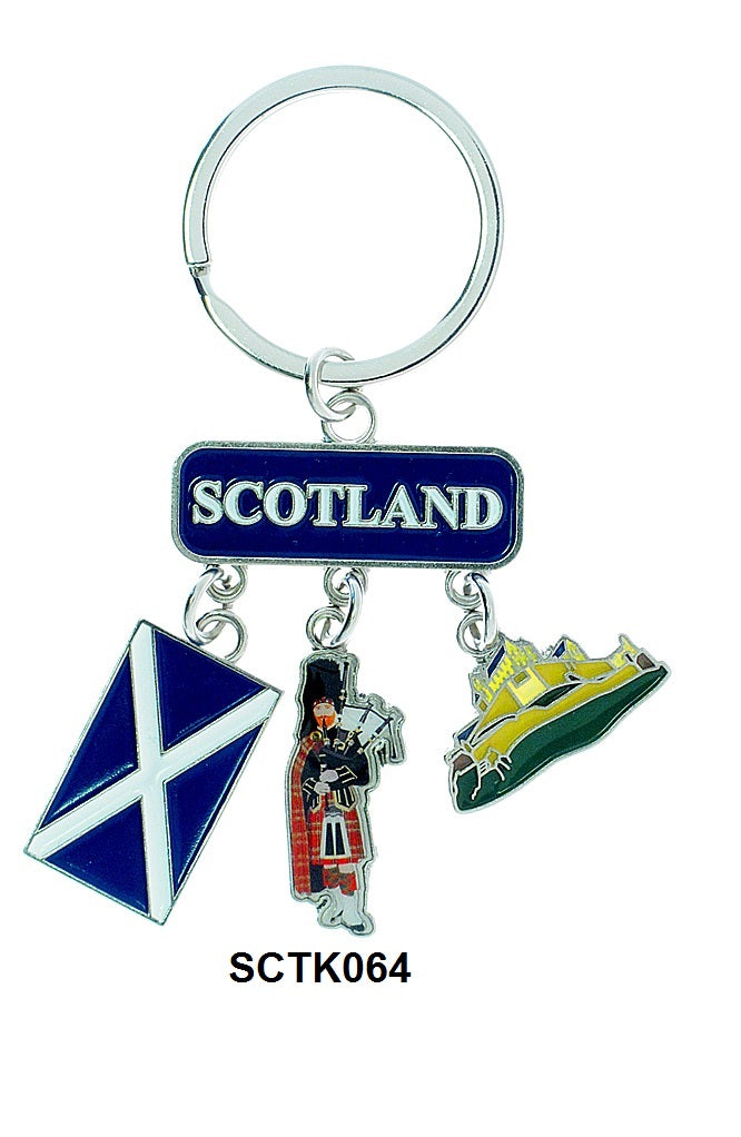 Charm Keyring - Castle/Piper/Flag/Scot