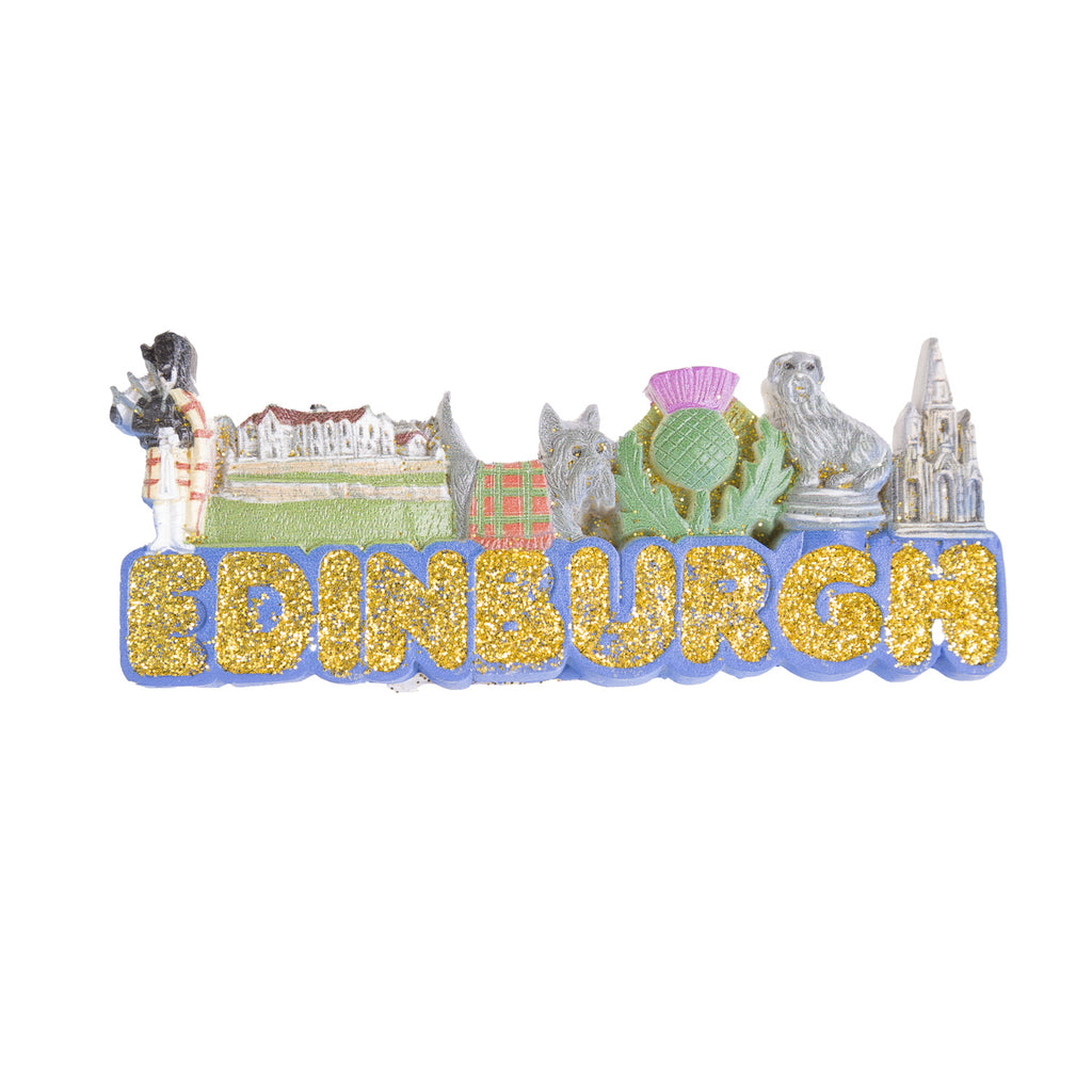 Magnet Glitter Text/ Edinburgh Icons