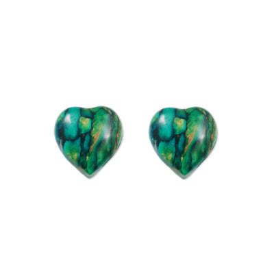 Heathergem Heart Silver Stud Earrings