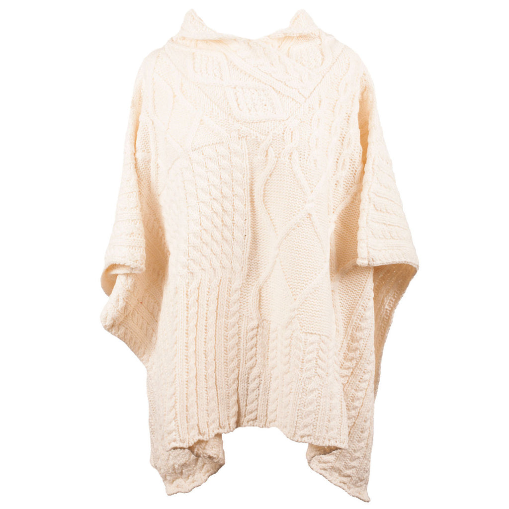 Aran Traditions Cable Classic Shawl Neck  Cream