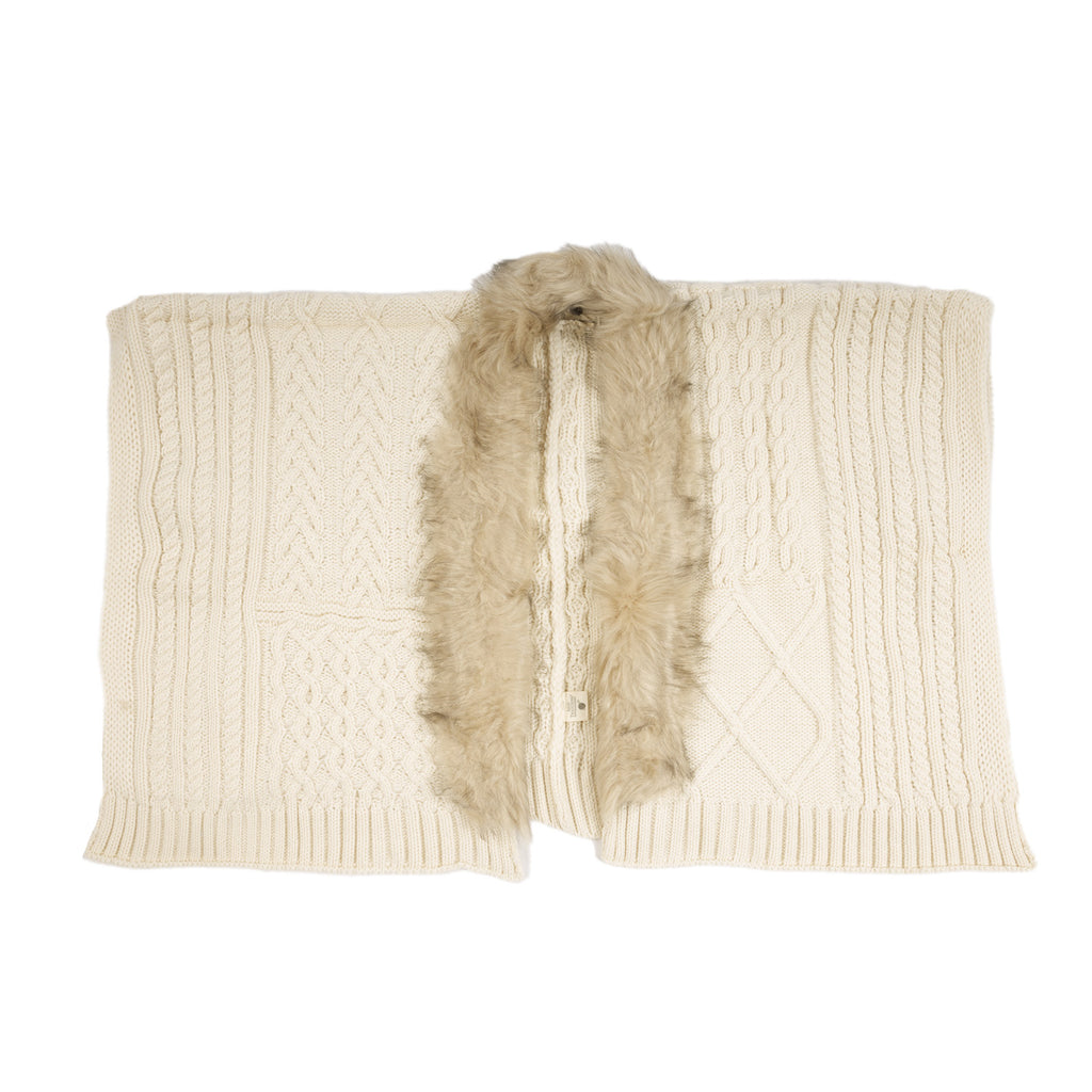 Aran Multi Cable Fur Edge Serape
