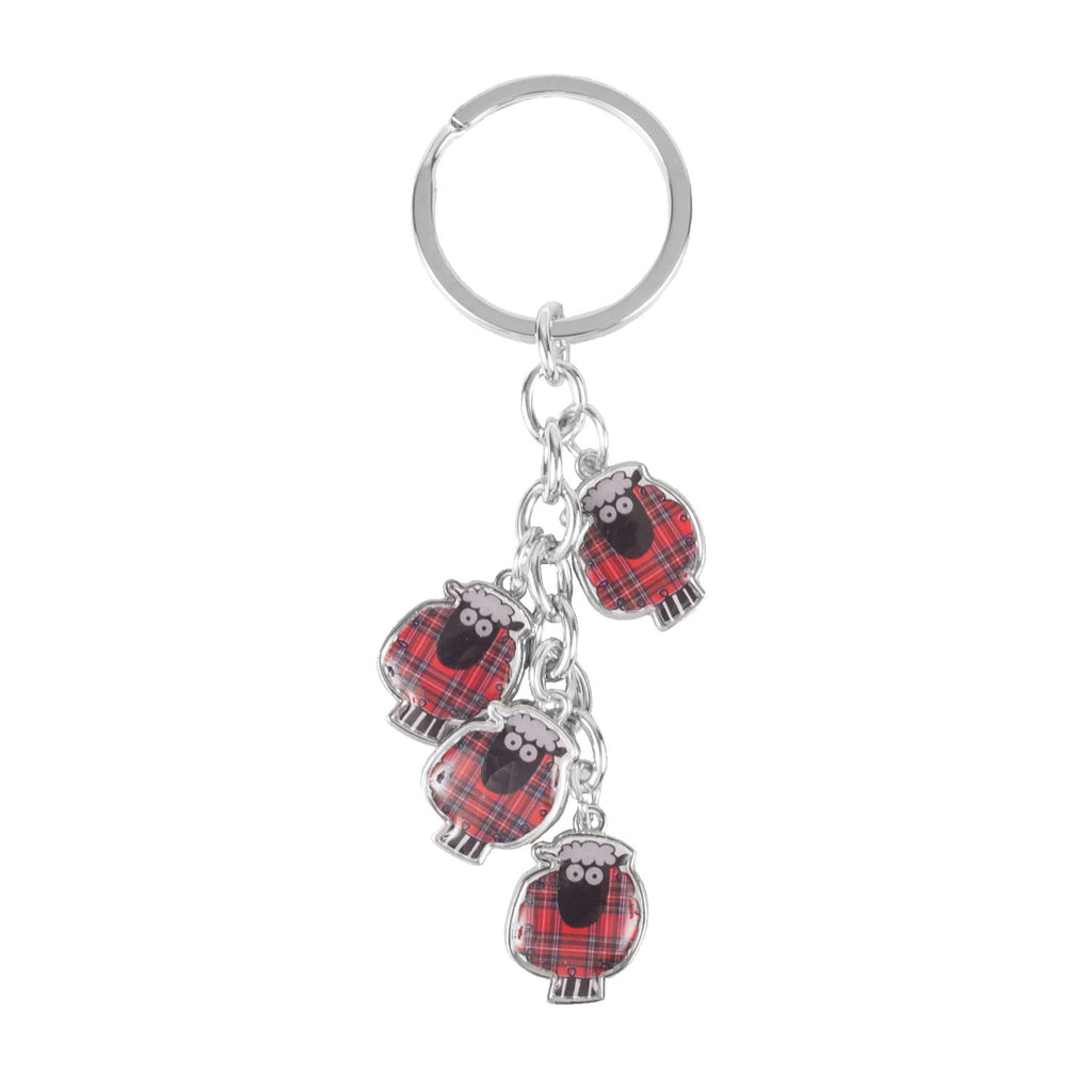 Tartan Sheep Charm Keyring