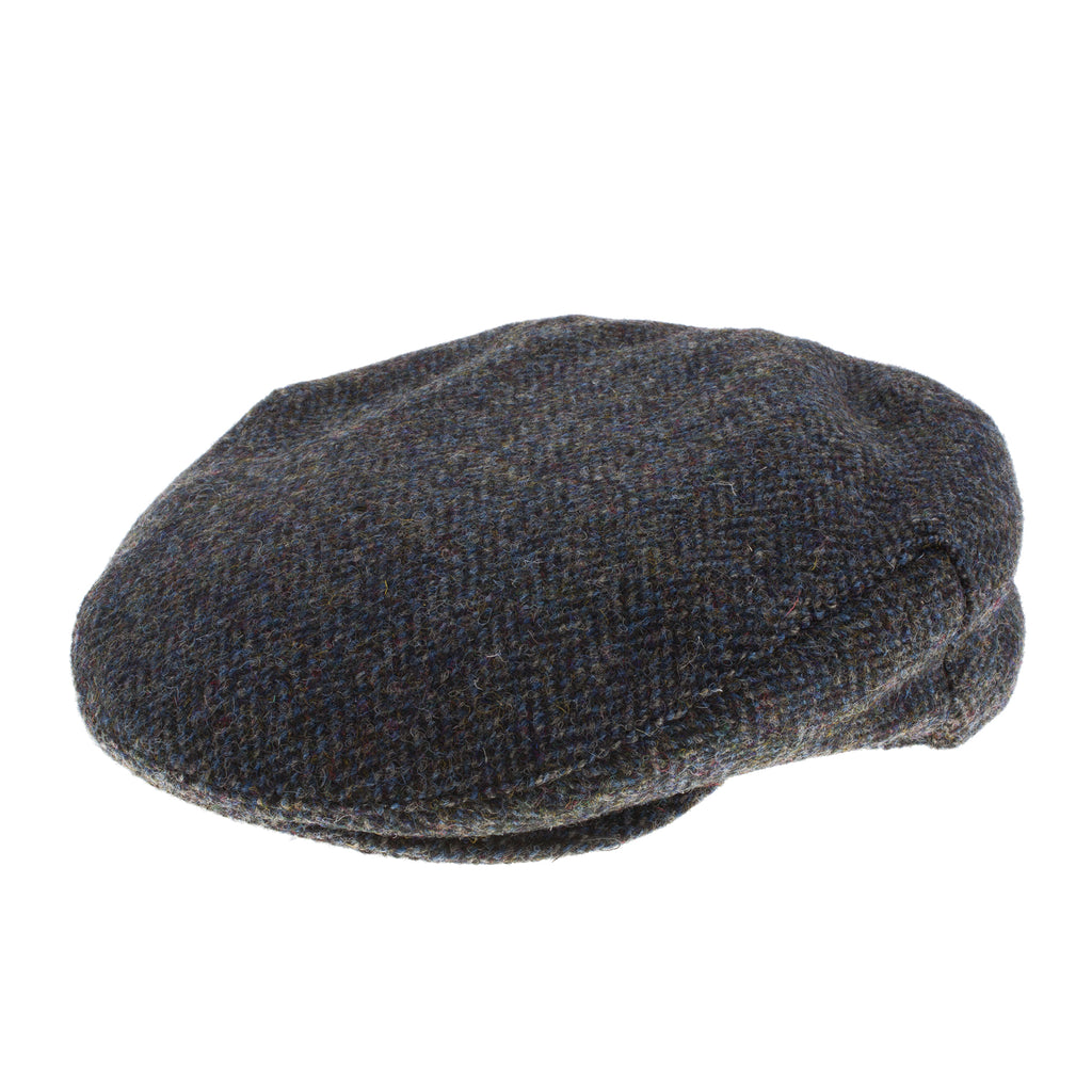 Men's Tweed Stornoway Y02 Flat Cap  2012 Grey/Blue Herringbone