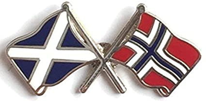 Saltire & Norway Crossed Flags Lapel Pin