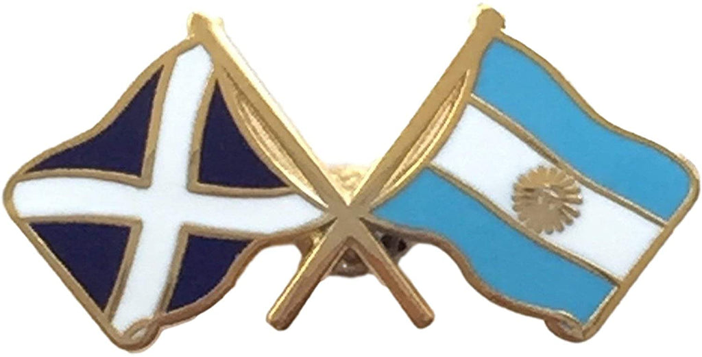 Saltire & Argentina Crossed Flags Lapel Pin