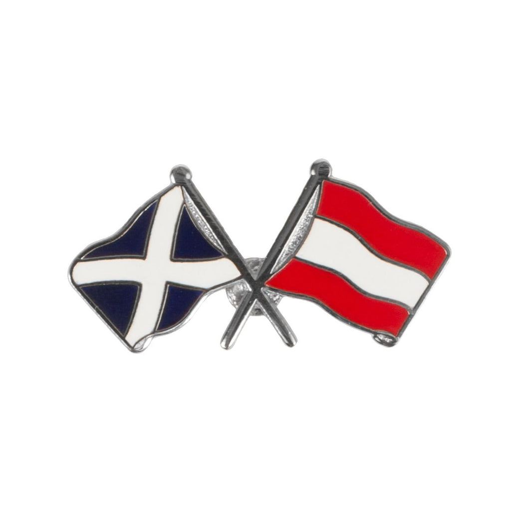Scotland & Austria Crossed Flags Lapel Pin