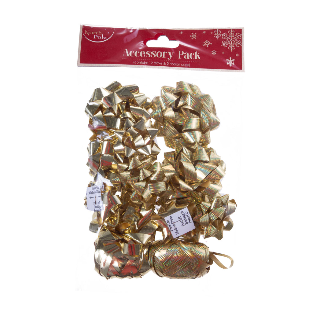 12Bows/2Pc Ribbon Cops Gold