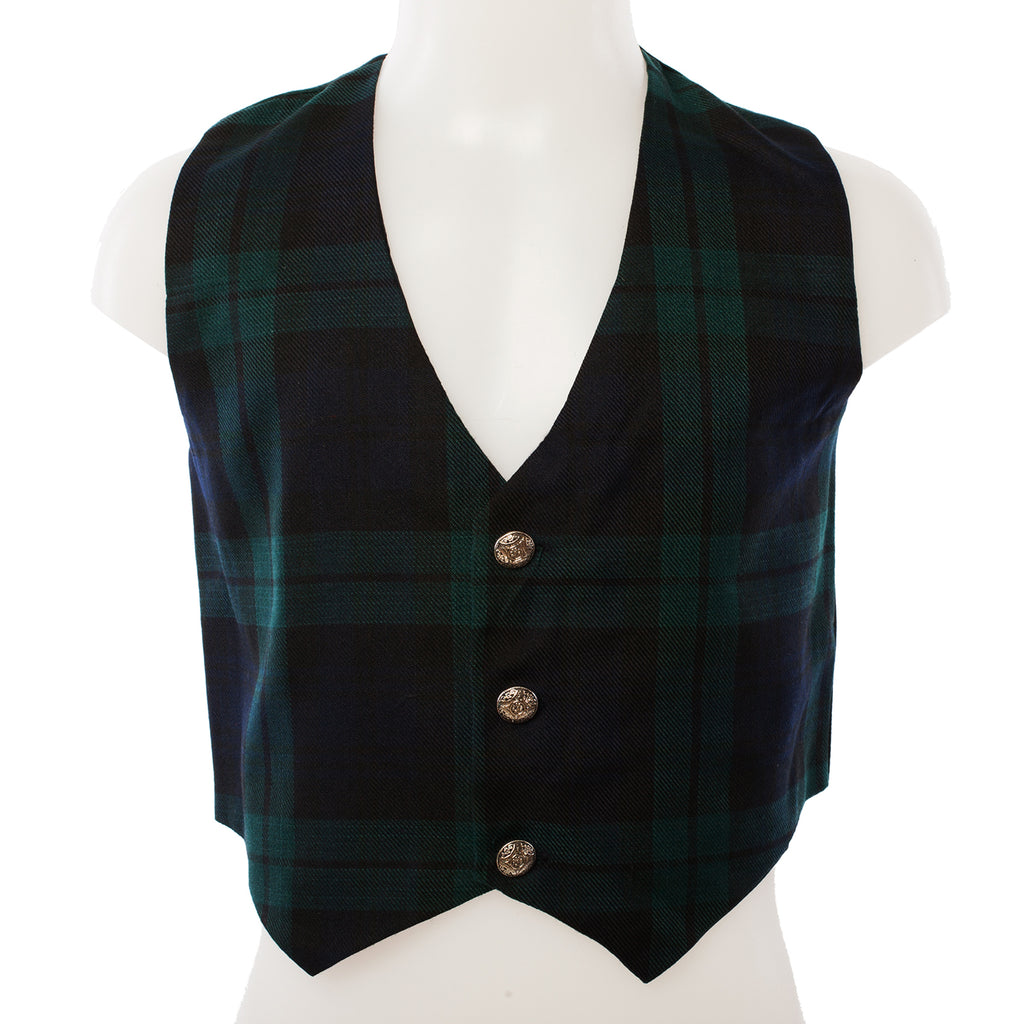 Kids Tartan Waistcoat Black Watch
