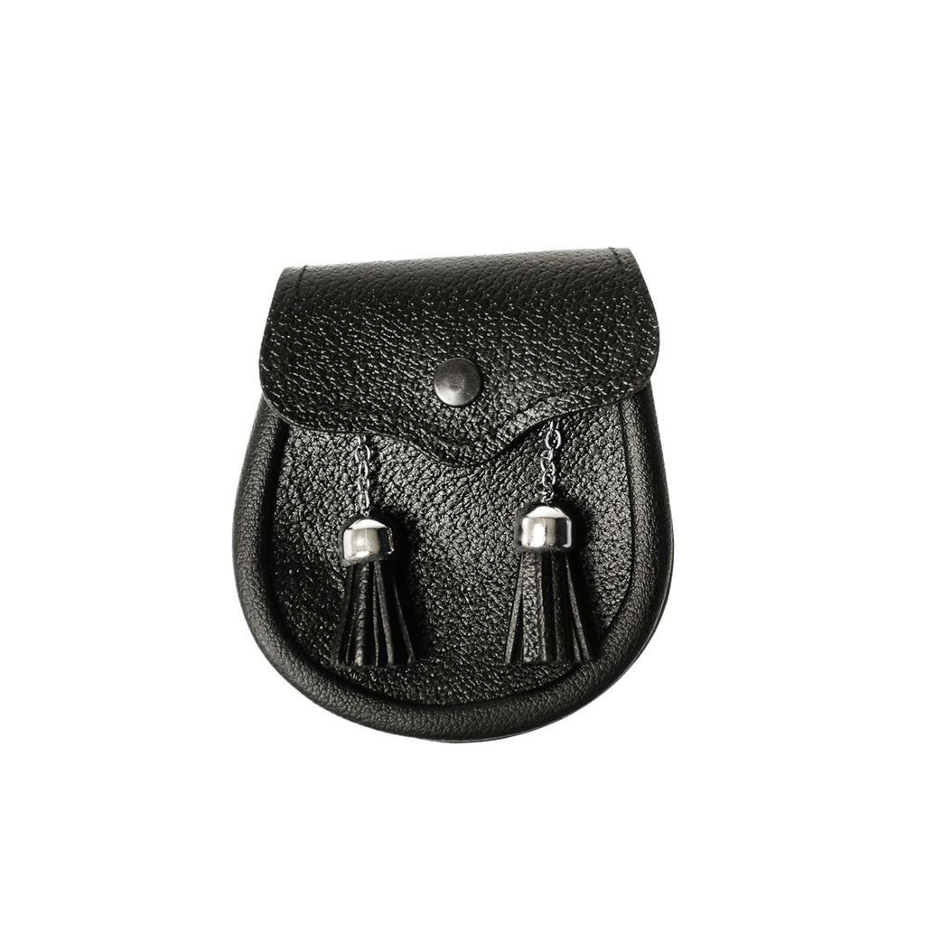 Half Dress Childrens Leather Sporran  Leather (Black)