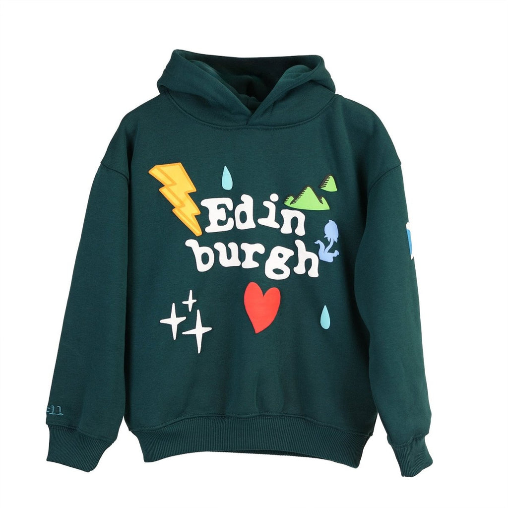 Adults Edin 3D Puff Printed Hooded Top Teal